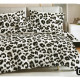 Pościel 3D Satyna Bawełniana 220/200 Z Prześcieradłem Czarne Cętki