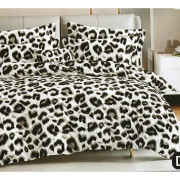 Pościel 3D Satyna Bawełniana 220/200 Z Prześcieradłem Czarne Cętki