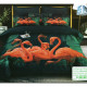 Pościel 3D Satyna Bawełniana 160x200 3cz Flamingi