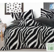 Pościel 3D Satyna Bawełniana 160/200 3cz Biało Czarna Zebra