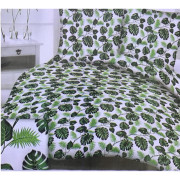 Komplet Pościeli Z Kory 100% Bawełna 220x200cm Liście Monster