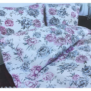Komplet Pościeli Z Kory 100% Bawełna 220x200cm Kwiaty Peonie