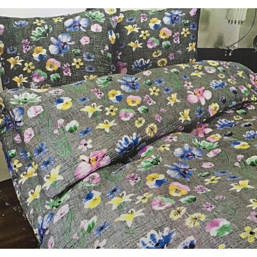 Komplet Pościeli Z Kory 100% Bawełna 220x200cm Kwiaty