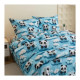 Pościel 3D Satyna Bawełniana 160x200 3cz Panda W Chmurach Niebieska