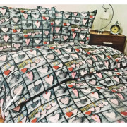 Komplet Pościeli Z Kory 100% Bawełna 160x200cm Serca