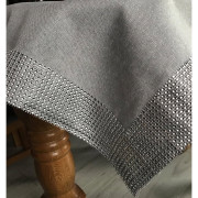Obrus Szary Ze Srebrną Nitką Obszyty Cekinami