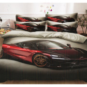 Pościel 3D Mikrofibra 140x200 3cz Czerwone Auto