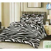 Pościel 3D Mikrofibra 160x200 3cz Zebra Biało Czarna