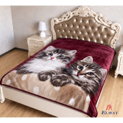 Koc Elway Gruby 160x210cm Bordowy Koty