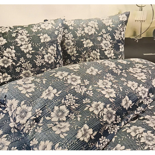 Komplet Pościeli Z Kory 100% Bawełna 220x200cm Kwiaty