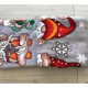 Koc Świąteczny Z Mikrofibry 160x200cm Szary Kolorowe Skrzaty