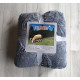 Koc Dwustronny Alpaka Sherpa 200x230cm Niebiesko Szara Motyle