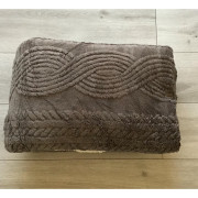 Koc Dwustronny Alpaka Sherpa 200x230cm Ciemny Szary Warkocz