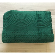 Koc Dwustronny Alpaka Sherpa 200x230cm Zielony Butelkowy Warkocz