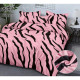 Pościel Gruba Mikrofibra Pluszowa MIŚ 220x200cm Różowa Zebra