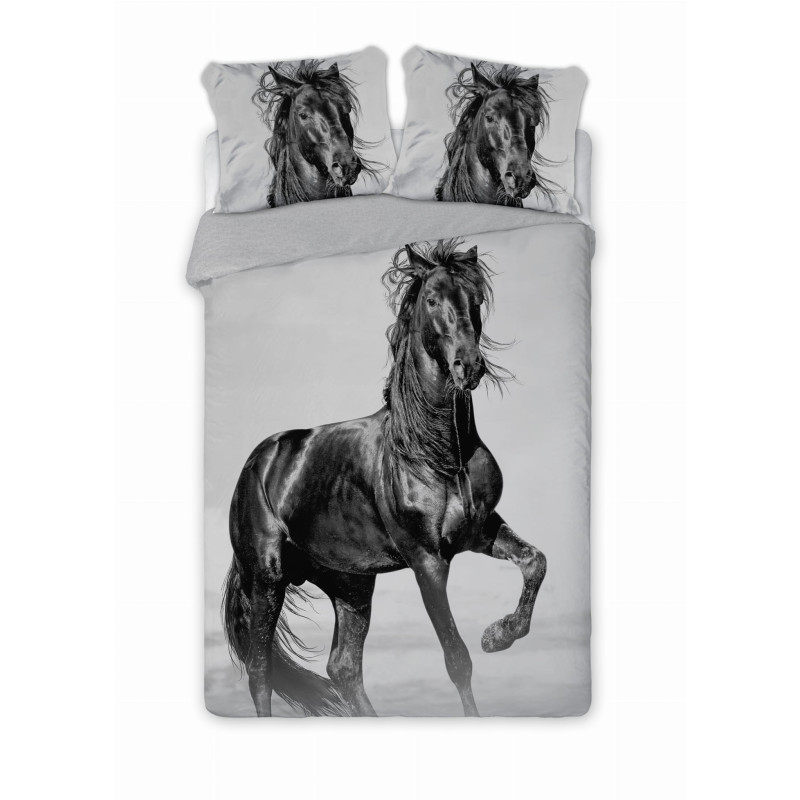 Pościel Bawełna Perkal 160x200 3cz Czarny Koń