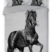 Pościel Bawełna Perkal 160x200 3cz Czarny Koń