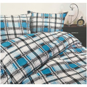 Komplet Pościeli Z Kory 100% Bawełna 220x200cm Krata