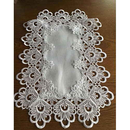 Serwetka Biała 35x50 cm Obszyta Gipiurą