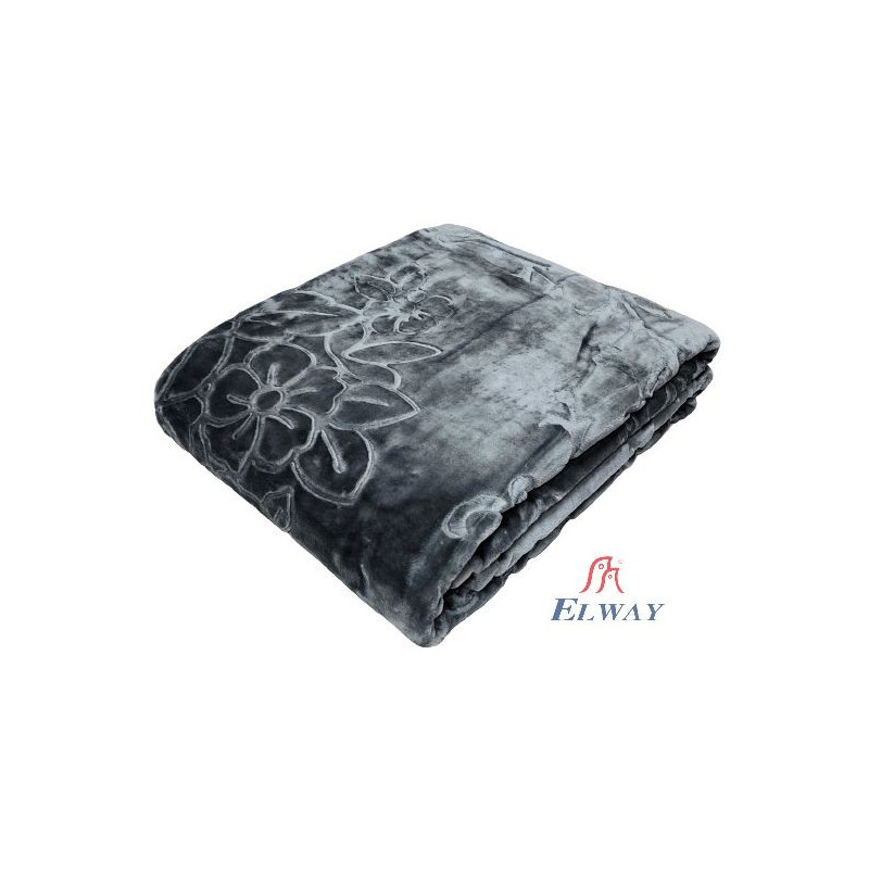 Koc gruby wytłaczany Ciemny Szary