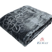 Koc gruby wytłaczany Ciemny Szary