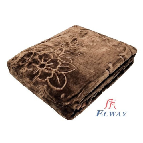 Koc gruby wytłaczany Brązowy