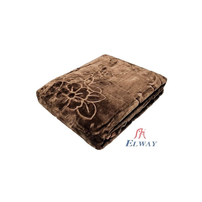 Koc gruby wytłaczany Brązowy