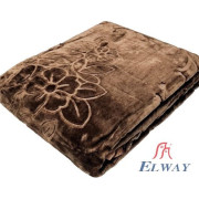 Koc gruby wytłaczany Brązowy