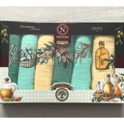 Komplet Ścierek Kuchennych Haftowanych 6szt Oliwka