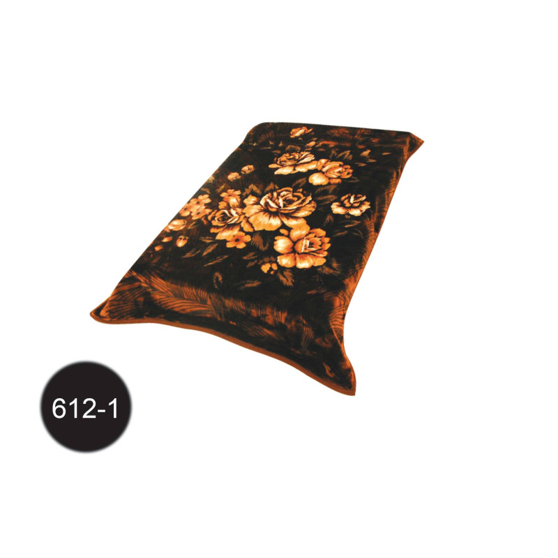 Koc Elway Gruby 160/210cm Kwiaty Brązowe