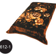 Koc Elway Gruby 160/210cm Kwiaty Brązowe