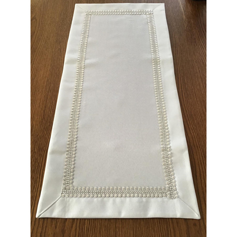 Bieżniki /Serwety Białe Ze Srebrną Nitką I Cekinami