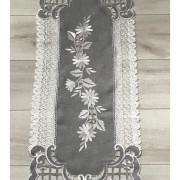 Bieżniki /Serwety Ze Srebrnym Haftem I Białą Gipiurą