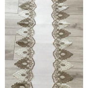 Bieżnik Biały Obszyty Beżową Gipiurą