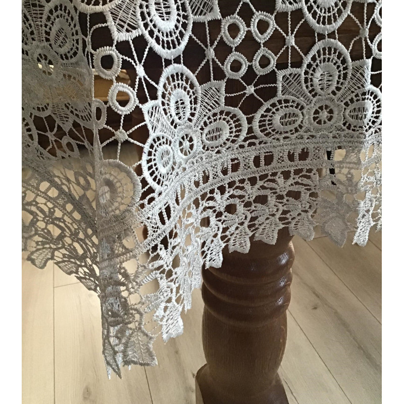 Obrus Z Gipiury Szary Cały Koronkowy