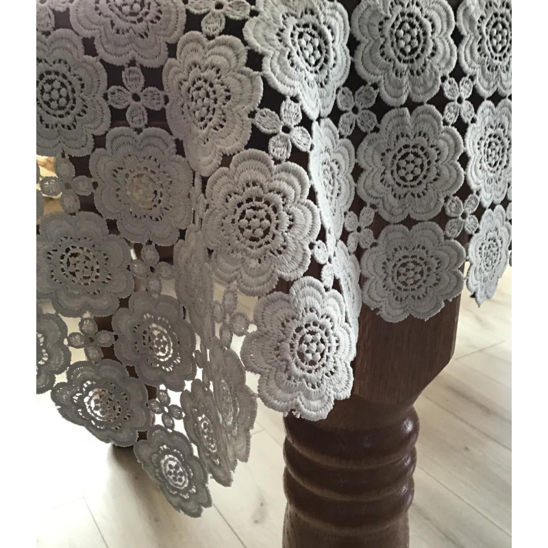 Obrus Z Gipiury Szary Cały Koronkowy