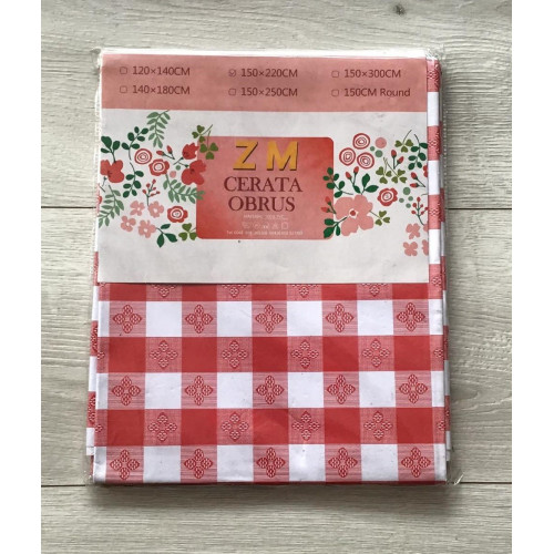 Obrus Ceratowy 150x220 Cm Krata Czerwona