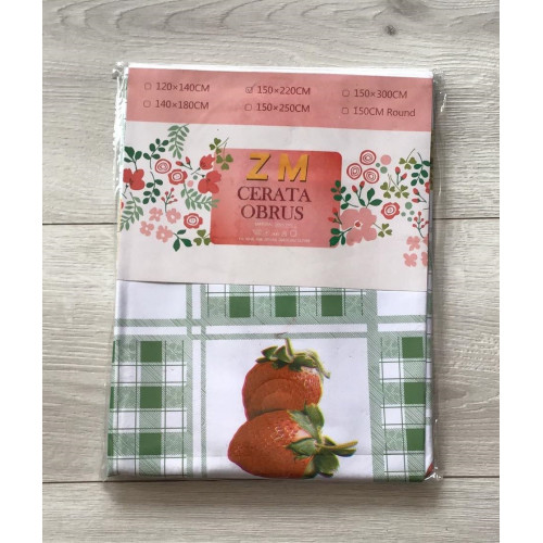 Obrus Ceratowy 150x220 Cm Krata Zielona I Owoce