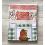 Obrus Ceratowy 150x220 Cm Krata Zielona I Owoce