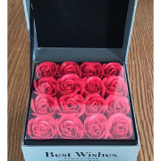 Flower Box Pachnący Mydlany Bukiet Szkatułka Czerwone Różyczki