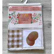 Obrus Ceratowy 150x220 Cm Krata Brązowa I Owoce