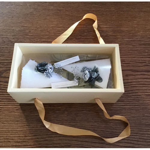 Świece Zapachowe Z Dekoracją Kpl 2 Sztuki Piramida Biała