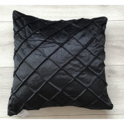 Poszewki welurowe 40x40 cm Przeszyte Romby Czarne