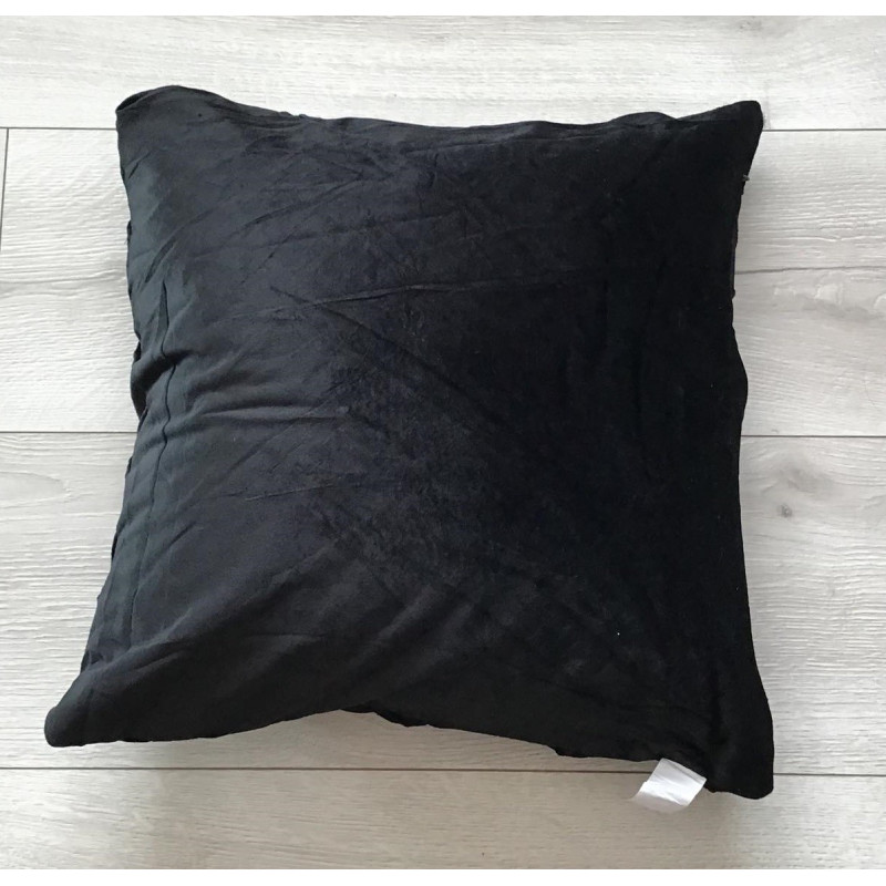 Poszewki welurowe 40x40 cm Przeszyte Romby Czarne