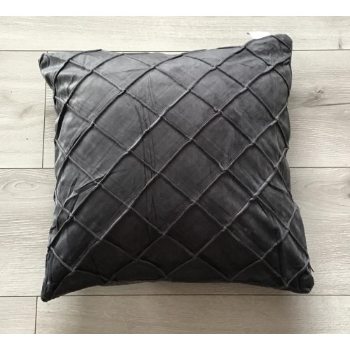 Poszewki Welurowe 40x40 Cm Przeszyte Romby Ciemny Szary