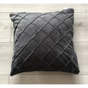 Poszewki Welurowe 40x40 Cm Przeszyte Romby Ciemny Szary