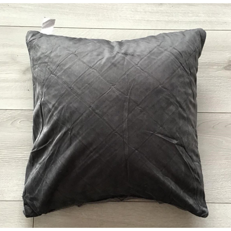 Poszewki Welurowe 40x40 Cm Przeszyte Romby Ciemny Szary