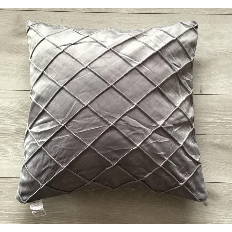 Poszewki Welurowe 40x40 Cm Przeszyte Romby Jasny Szary