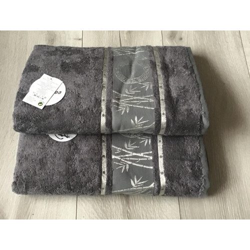 Ręczniki Tureckie Bambusowe 60% Komplet 2 Szt Szary