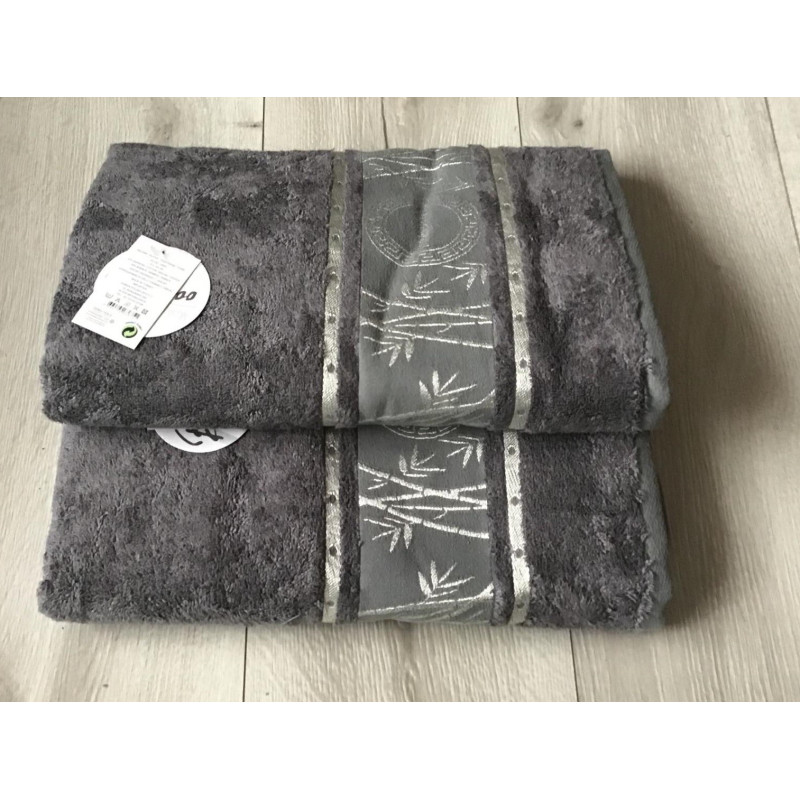 Ręczniki Tureckie Bambusowe 60% Komplet 2 Szt Szary